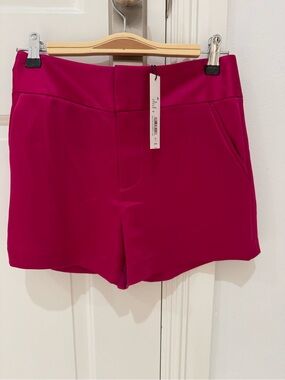 Alice + Olivia Fuchsia Satin Shorts size 0 NWT